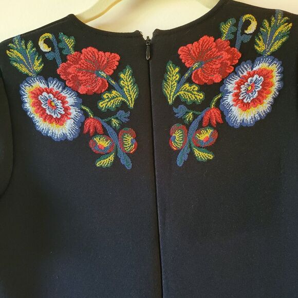 ALEXANDER MCQUEEN Puffed Short-Sleeve Placement Jacquard Sheath Dress Size S - Picture 4 of 13